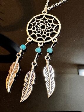 24 HRS SALE ONLY Silver Turquoise Dream Catcher Necklace
Boho Necklace F…